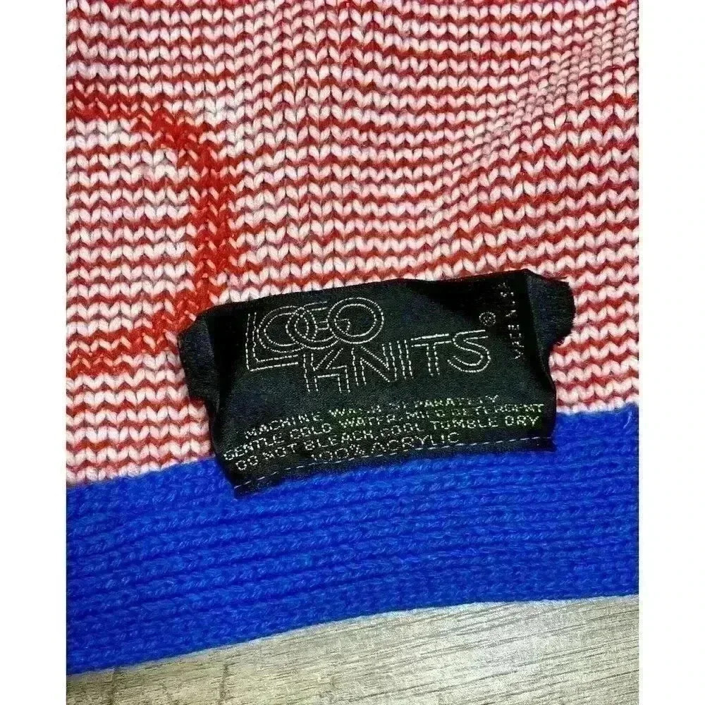 Vintage Logo Knits US Olympic Committee Throw Fringe Blanket 46”x37” Made In USA - Picture 3 of 3